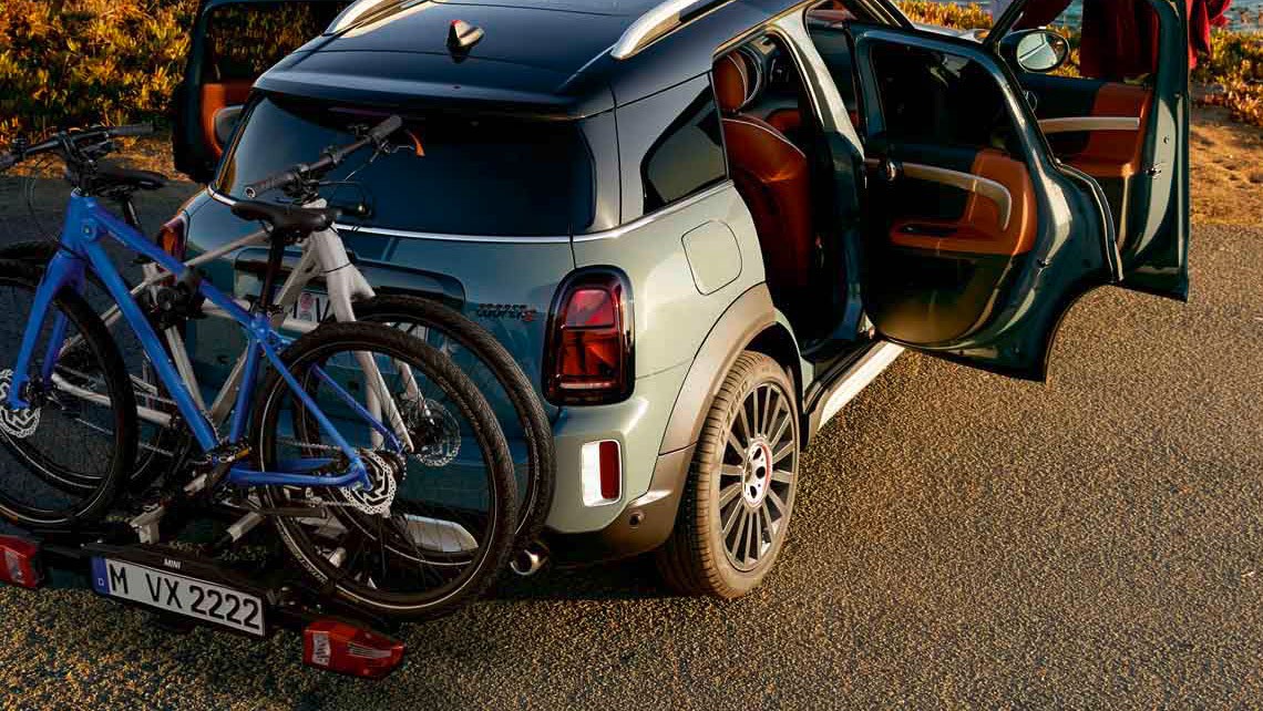 Príslušenstvo MINI – zadný nosič na bicykle na vozidle mini countryman
